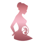 Logo von Sabrina Paparone: Illustration einer schwangeren Frau